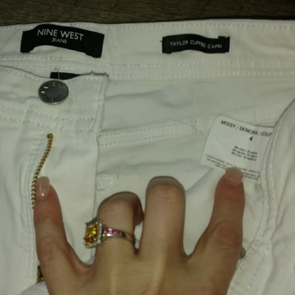 Nine West white convertible Capri jeans - Picture 3 of 4